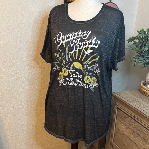 Lane Bryant Tops - Lane Bryant Burnout Graphic T-Shirt